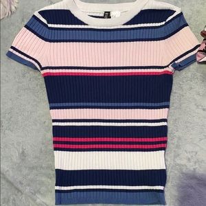 Knit stripped  tee shirt